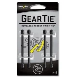 NiteIze Gear Tie&reg; Reusable Rubber Twist Tie 3 in. - 4 Pack